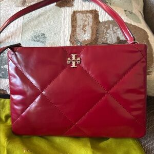 Tory Burch Cherry Red Quilted Shoulder Bag